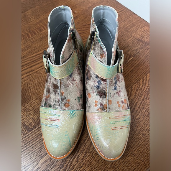 SPRING STEP L’ARTISTE Coralie Booties Leather Southwest‎ Cowgirl Art to Wear 36 - Picture 2 of 15